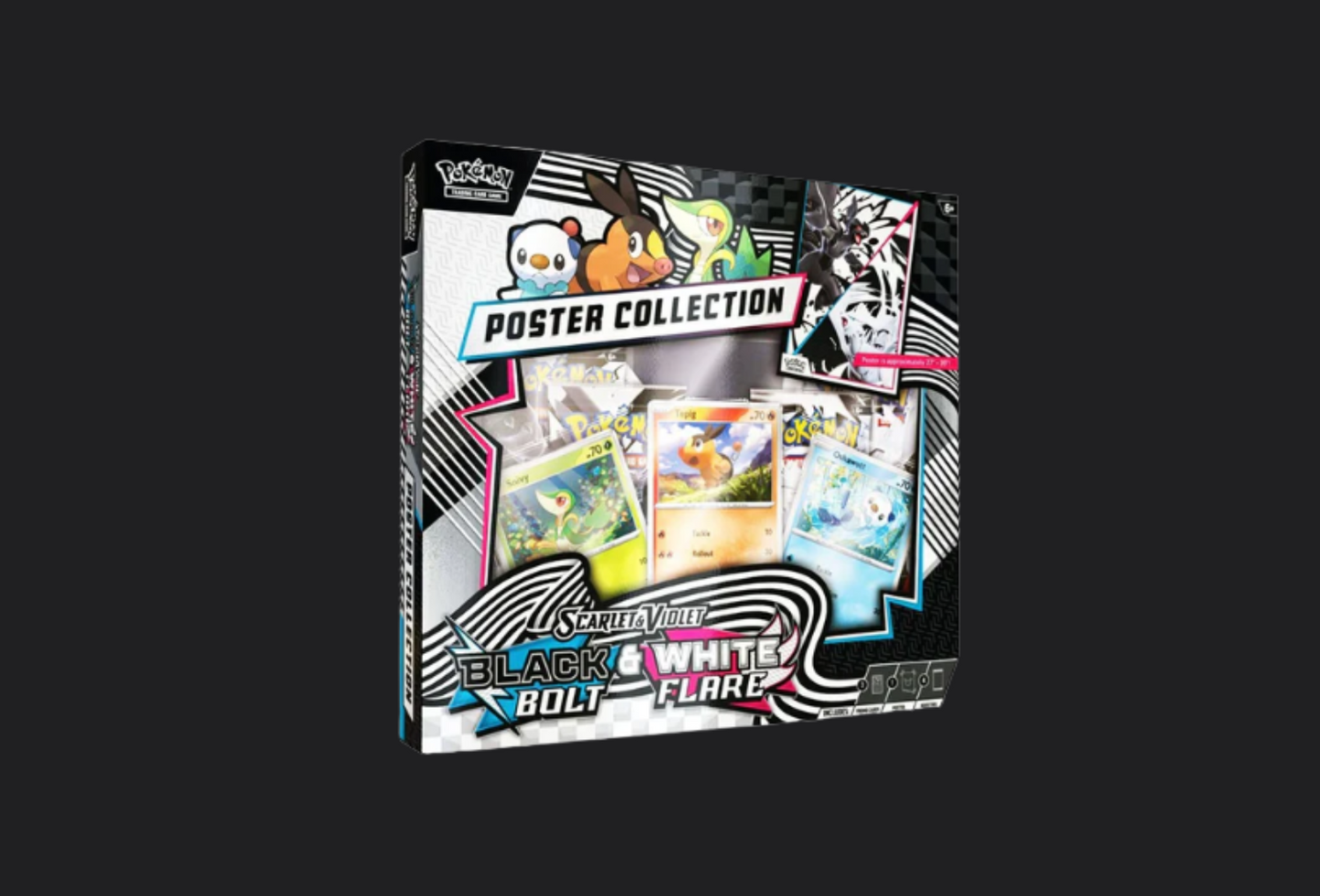 Pokemon TCG Scarlet & Violet 10.5 Unova Poster Collection Box - 4 Packs